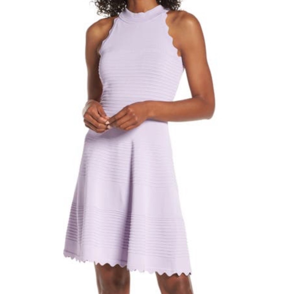 Eliza J Scalloped Fit and Flare dress